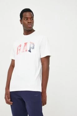 Ανδρικά Μπλουζάκια Βαμβακερό μπλουζάκι GAP άσπρο