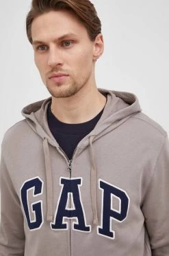 Ανδρικά Με φερμουάρ Βαμβακερή μπλούζα GAP χρώμα: μπεζ, -Gap Κατάστημα unnamed file 856