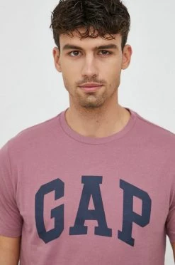 Ανδρικά Μπλουζάκια Βαμβακερό μπλουζάκι GAP ροζ